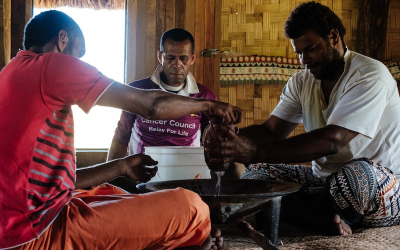 Mixing kava in Nubutautau village (Photo: Rob Rickman)