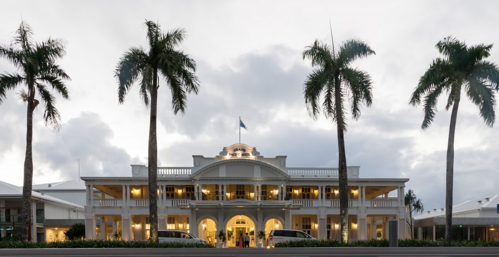 The site of the Grand Pacific Hotel was reclaimed from the “narrow fringe of sand, mud and seaweed”