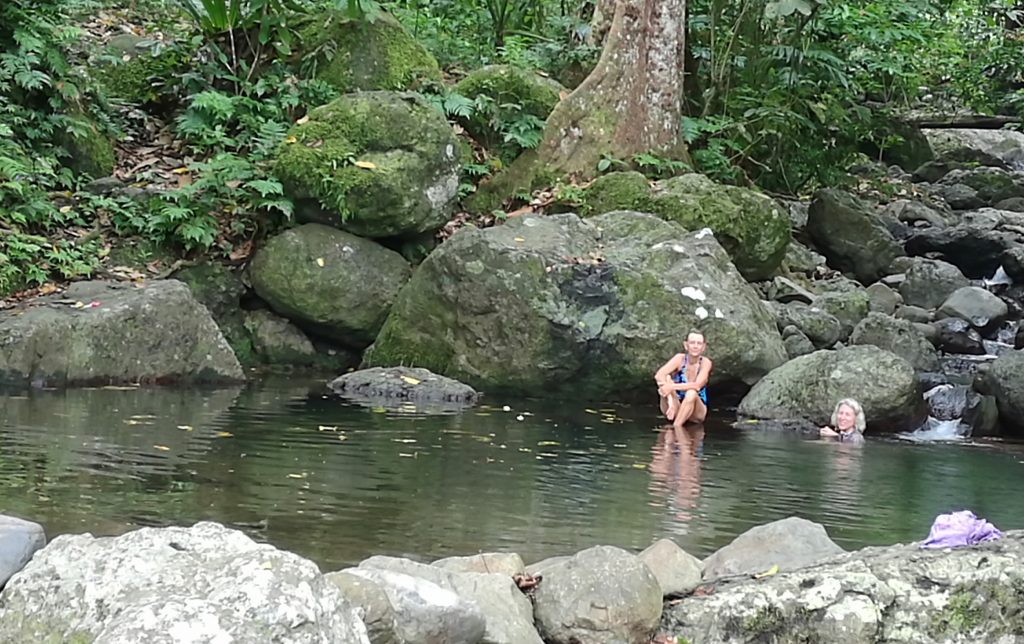 Cooling off at a healing pool at Nadamole Village 