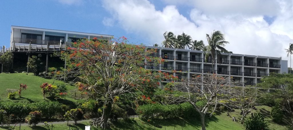 Savusavu Hot Springs Hotel, perched on a hill, sits in the midst of natural hot springs.