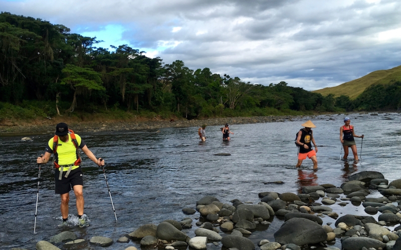 Crossing the Ba river on the Cross Highland Hike