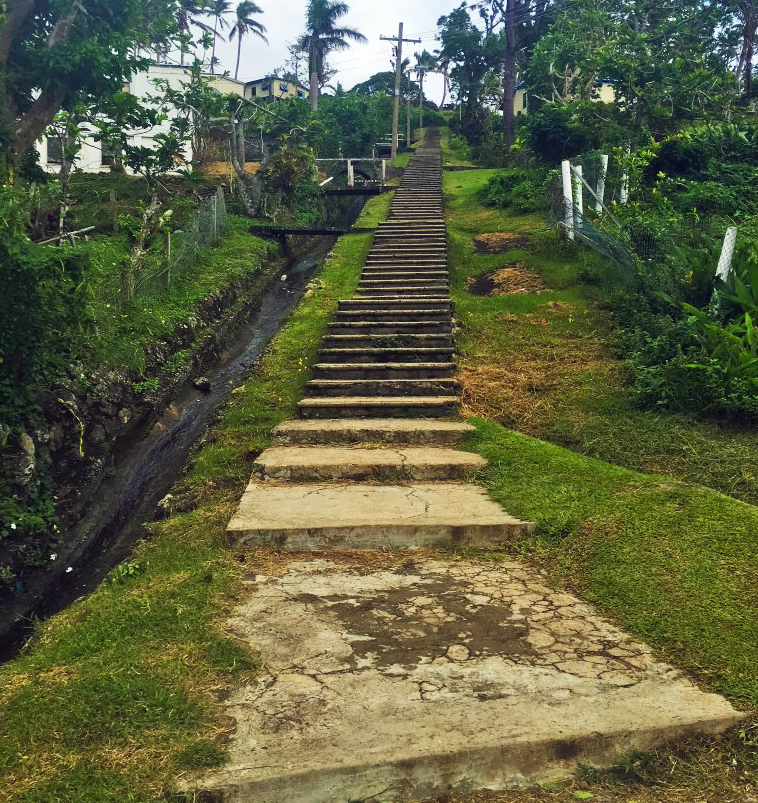 The iconic 100 steps up to Mission Hill