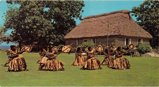 Postcard of Viseisei Village--one of the truly historic Nadi, Denarau and Lautoka area attractions